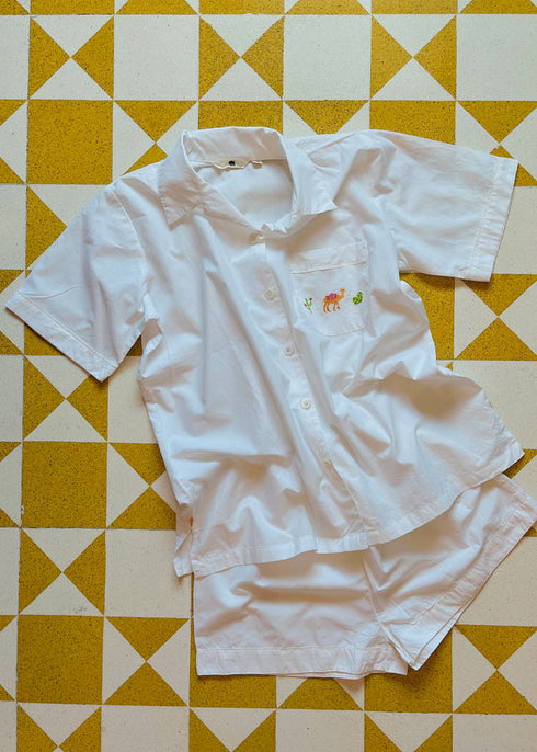 Women's Shorts Set Camel Emb